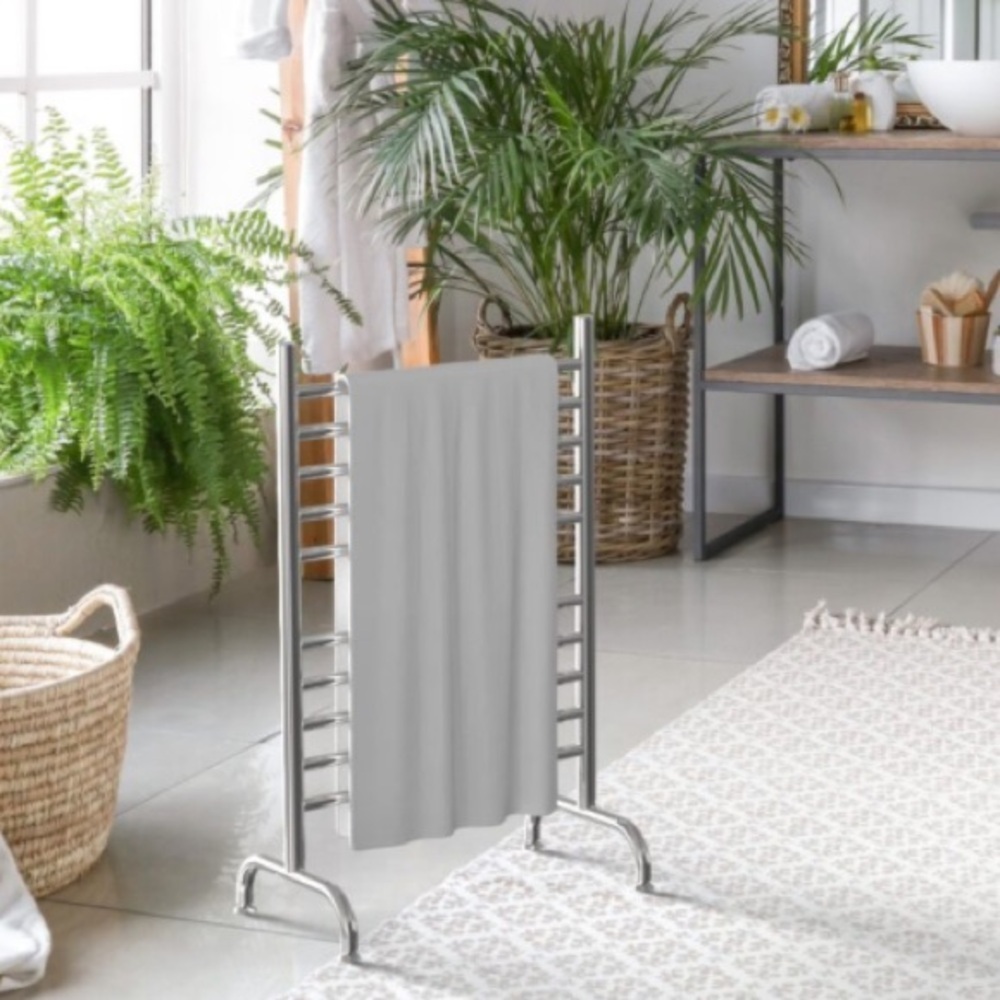 Amba Freestanding Solo Silver Towel Warmer